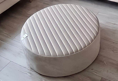Brooklyn Rounded Footstools - Elegant Velvet in Cream, Light Grey, Dark Grey & Green - No Assembly Required - UK Luxury Furniture